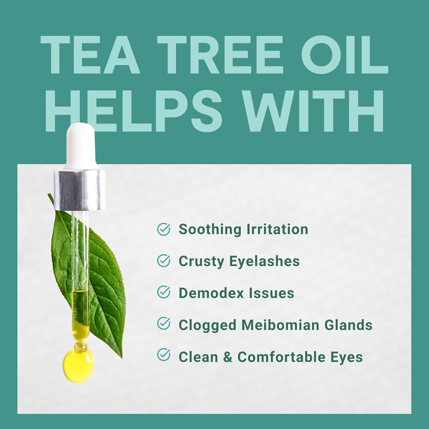 Tea Tree Eyelid Cleanser Wipes – 30 Single-Use Towelettes – Eyelash & Eyelid Wipes for Soothing Dry Eye Irritation, Demodex Removal & More