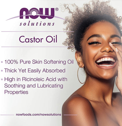Solutions, Castor Oil, 100% Pure Versatile Skin Care, Multi-Purpose Skin Softener, 16-Ounce