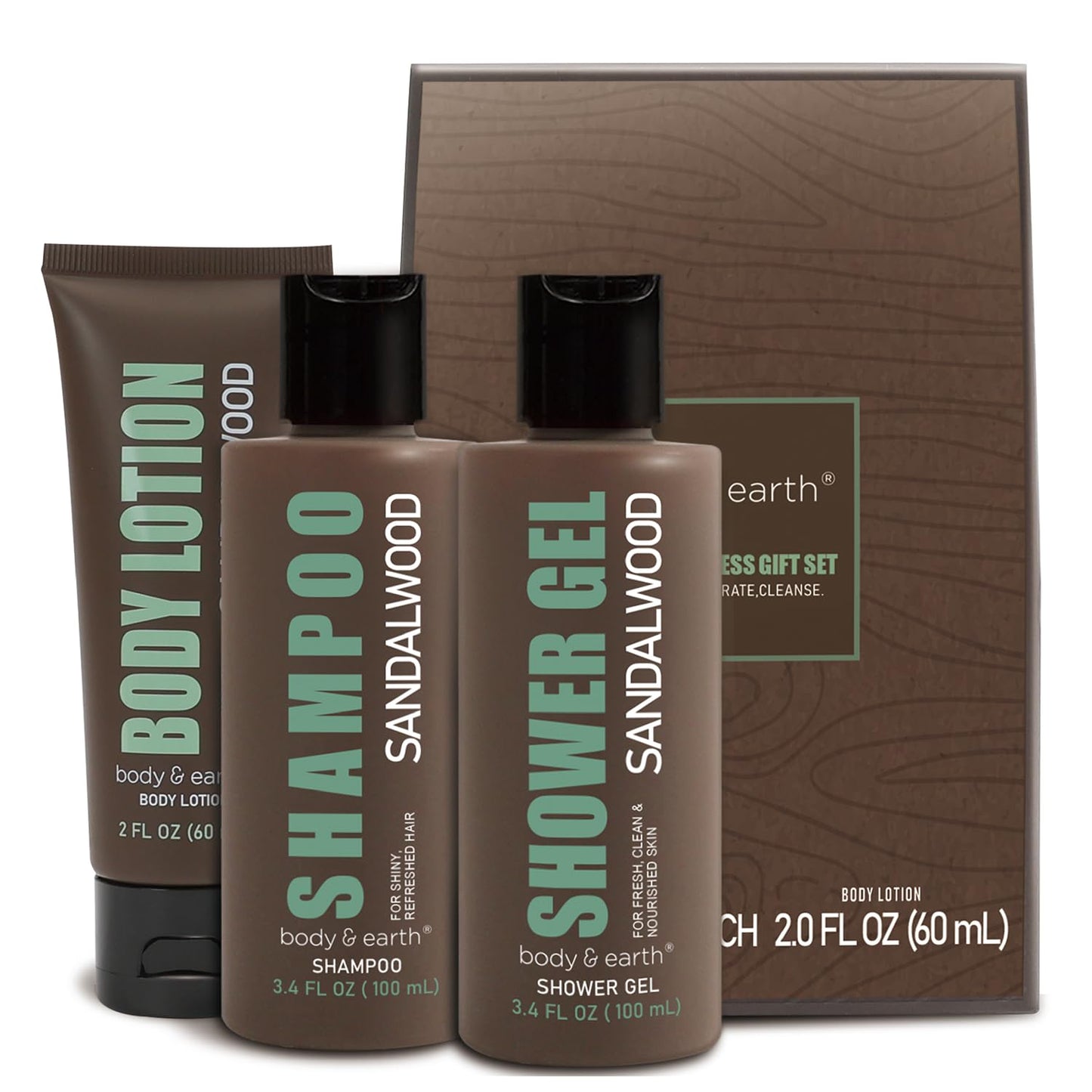 , Father’S Day Gifts, Birthday, Christmas Gifts for Boyfriend Husband, Gift for Men, 3PC Mens Gift Baskets, Mens Hygiene Kit, with Sandalwood Body Wash, Body Lotion and Shampoo